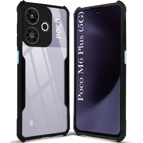Image of Jkobi Back Cover Case for Poco M6 Plus 5G (Shockproof with Polycarbonate Clear Panel | Professional Black)