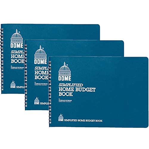 Dome Publishing Co Inc Home Budget Book, 64 Pages, 10-1/2 x 7-1/2 Inches, Teal / 3 Pack
