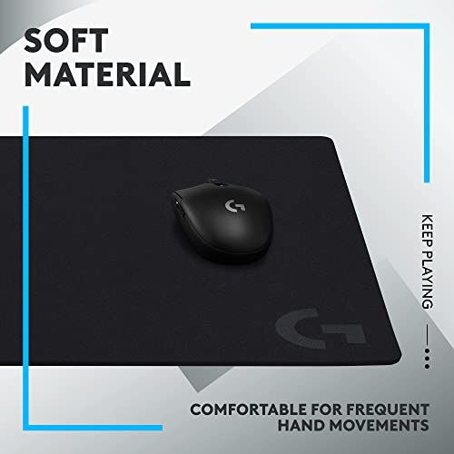 Image of Logitech G640 Large Cloth Gaming Mouse Pad, Optimized for Gaming Sensors, Moderate Surface Friction, Non-Slip Mouse Mat - Black