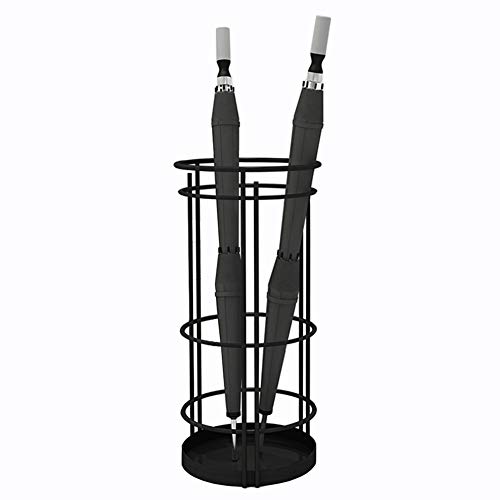 Porte-parapluie métallique noir anti-goutte pour bureau et maison