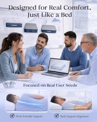 Image of VOSSER California King Air Mattress with Built in Pump Raised