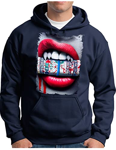 Sweat homme sexy pin up lips au design vampire et motif dollar imprimé
