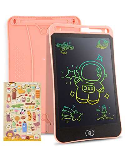 Toys Gifts for 2 3 4 5 6 7 Year Old Boys Girls, Genialba 12 inch LCD Writing Tablet Colorful Screen Drawing Board Toddler Toys Learning Educational Toys Gifts for Birthday Christmas (Pink)