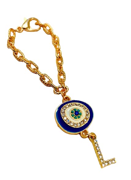 Morel Sturdy Rose Gold Watch Charm of Evil Eye and L Initial Diamond Alphabet Pendant, Watch Charm, Watch Accessories, Giftable for Wife, Sister or Friends Pack of 1 (B09YQLB5KC) Amazon Price History, Amazon Price Tracker