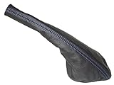 Color: Negro / Costuras: Azul The Tuning-Shop Ltd Para Seat Ibiza Cordoba 6K 1993-99 - Freno de mano (piel), color negro y azul