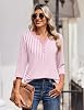Blusa de manga 3/4 para mujer Zeagoo, casual elegante para verano y otoño 6