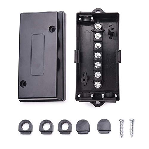 Mictuning 7 Way Electrical Trailer Junction Box Bundle With 7 Way Plug Inline Trailer Cord #TOP4