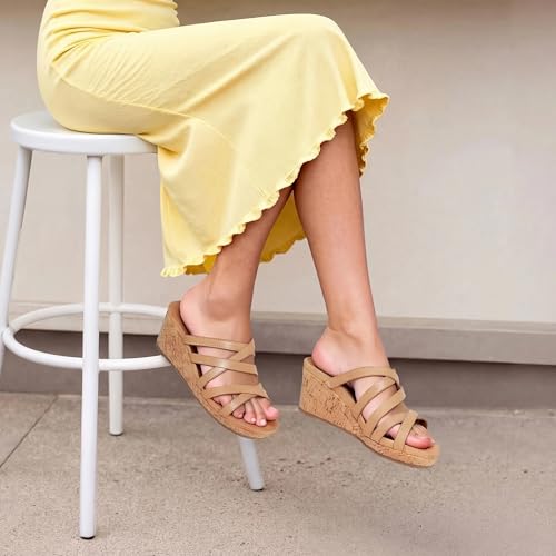 Image of DREAM PAIRS Women Platform Dressy Strappy Wedge Sandals