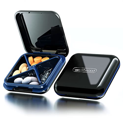Image of Pill Organizer Portable Pill Box Waterproof Pill Case Travel Medicine Organizer for Purse or Pocket Multifunctional Small Pill Storage Box with Removable X Compartments for Jewelry Earrings