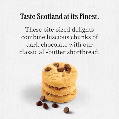 Walker's Shortbread Mini Chocolate Chip Cookies, Pure Butter Shortbread Cookies, 4.4 Oz (Pack of 6)