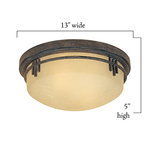 Designers Fountain 82121-Wm Mission Ridge Flush Mount Ceiling Light, 2, Warm Mahogany #TOP2