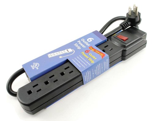 6 Outlet Surge Strip, Horizontal, 90 Joules, 24In (2 Ft.) Cable #TOP3