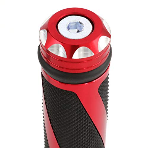 INNOGLOW Motorcycle Handlebar Grips Universal Fits for Motorcycles with 7/8" Left Grip and 1" Right Grip Red and Black - Thumbnail 6