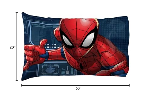 Jay Franco Marvel Spiderman 1 Pack Pillowcase - Double-Sided Kids Super Soft Bedding (Official Marvel Product)