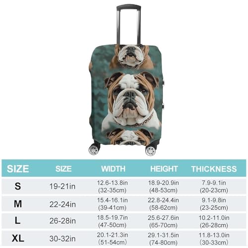 Funny English Bulldog Printed Luggage Cover Protector, Fits 18-32 Inch Luggage2
