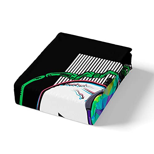 Music Skull Bedding Sets Full Size, White Stripes Duvet Cover, Punk Rock Headphones Skull Comforter Cover For Kid Teens Boys Girls, Modern Style Bedroom 3 Pcs Bedding Set With 2 Pillow Shams #TOP4