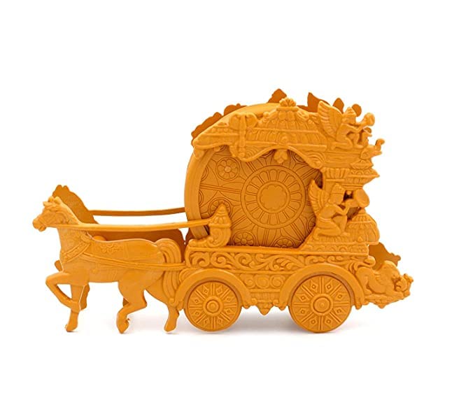 Sonanshi Maharaja Chariot Fancy Rath Horse Tea Coaster Set/Saucer Set, Dining Table Coaster Set (6 Pieces of Saucer disc)-picture-52