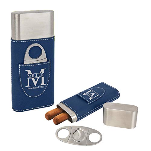 Personalized Cigar Case (Blue)