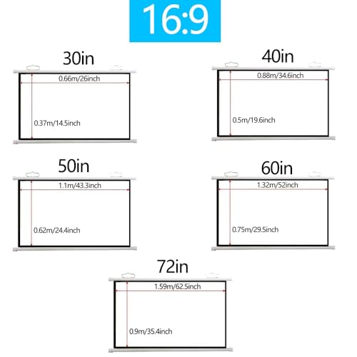 Pantalla manual de proyector 72 pulgadas 16:9 miniatura 6