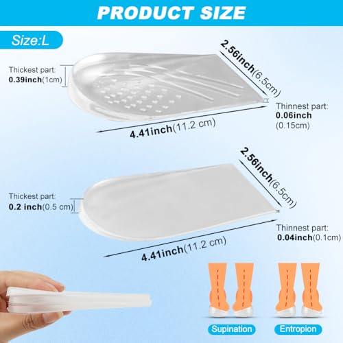 Image of 3 Layers Adjustable Heel Wedge Corrective Inserts for Supination & Pronation Correction, Adhesive Medial & Lateral Heel Insoles for Foot Alignment (6PCS,Size:L)