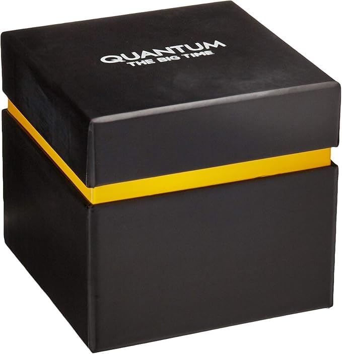 Quantum watch in its black and yellow box