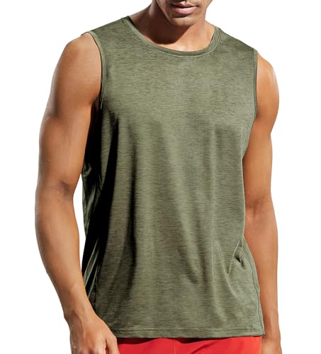Image of MIER Men's Sleeveless Tank Top Dry Fit Workout Muscle Tee Shirt for Running Athletic Gym Sports Training, Moisture Wicking