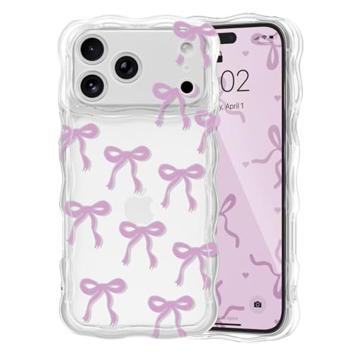 Coque iPhone 17 Pro esthétique avec nœud papillon, le cadeau idéal pour femmes et filles
