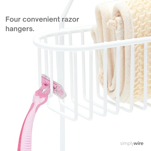 simplywire – 2 Tier Hanging Shower Caddy – Rust Resistant – White - Cosy Home Interiors simplywire – 2 Tier Hanging Shower Caddy – Rust Resistant – White - Image 4