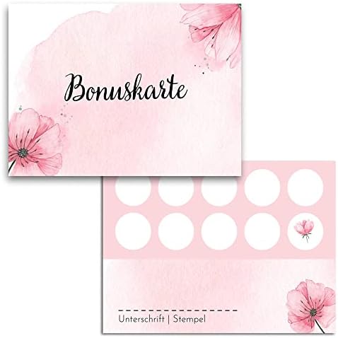 250 Neutrale Bonuskarten Im Visitenkartenformat - Mit 10 Stempelfeldern Für Gastronomie & Einzelhandel