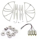 Razcus HBSAN X4 H502S H502E RC Quadcopter drone Spare Parts upgrade bearing + Propeller protect guard + motors + blade parts kit - (Color: Pink)
