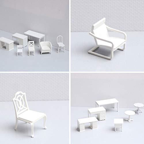 Healifty 14 Pcs Modelo de Cadeira de Mesa de Jardim de PlÃ¡stico MÃ³veis Em Miniatura para O Jardim