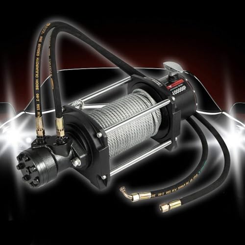 Verricello idraulico 1000-20000 libbre, cavo in acciaio resistente, 24 m, ingranaggio planetario a 2 stadi per ATV, SUV, barca, fuoristrada, 12 V, 6123 kg