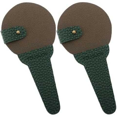 YOUGUOM Embroidery Scissors Sheath Protector Craft Scissors Storage Cover Leather Case, 2Pieces Green Cover
