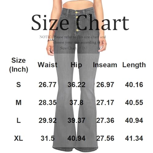 Flare Jeans for Women Bell Bottom High Waisted Bootcut Jeans Button Fly Casual Pants Trousers with Pockets4