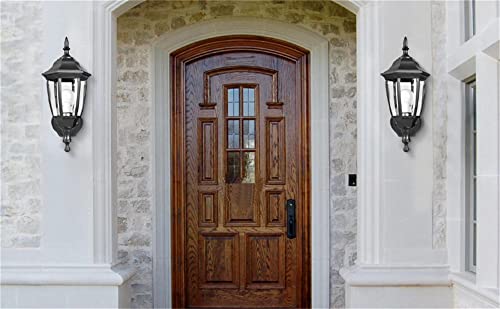 Hobaca® E27 IP44 aluminio Tradicional Vidrio Lámparas de pared exterior Aplique de exterior Paneles de vidrio transparente, 60 vatios, Retro / vintage Lámpara de exterior por Terraza, Veranda y patio Cover