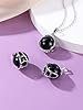 Jovivi Natural Obsidian Crystal Healing Stone 18mm Rotatable Black Gemstone Ball Pendant Necklace Women Reiki Spiritual Jewellery Gifts for Her Christmas Birthday #2