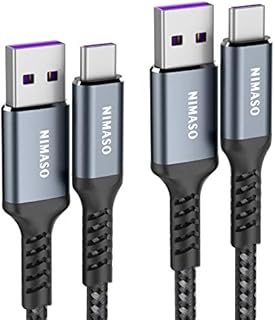 USB C Cable 5A [2Pack/1M+2M], NIMASO USB Type C 40W Huawei Superfast Charging Charger Data Cable Lead for Huawei P40 Pro, P20, P30 Pro, P30, Mate 20 Pro, Mate 20, Mate 20 RS, nova 5 Pro, Honor 20