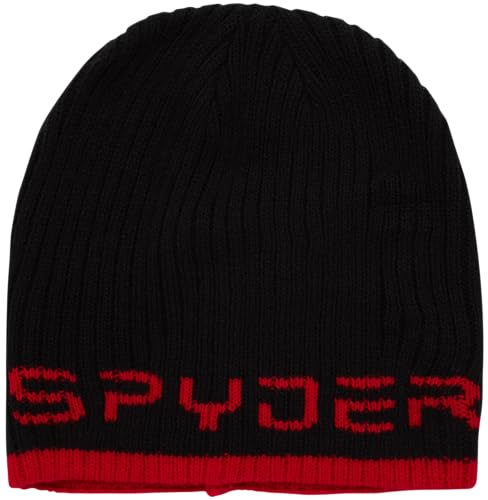Spyder Men's Beanie - Lightweight Winter Rib Slouchy Beanie for Men - Soft and Warm Mens Beanie Hat, Skull Cap & Winter Hats, Size One Size, Black