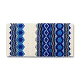 Mayatex Riverland Saddle Blanket, Cream/Periwinkle/Royal Blue