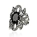 Produktbild WZYMNJZ Vintage Schwarz Höhlte Blumen Ringe Für Frauen Schmuck Verlobungsring Für Frauen Hochzeit Große Fingerringe Für Frauen Geschenke Ring