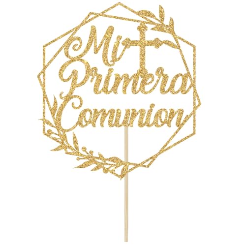 Decoracion Tarta Comunion, Topper mi Primera Comunion, Decoracion Tarta Bautizo, Cake Topper Comunion, para la Decoracion de Bautizos, Primeras Comuniones, Cumpleaños (B)