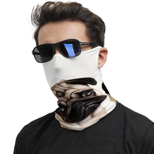 Neck Gaiter Pug Dog Face Mask for Travel Face Cover Scarf for Men Women Elastic Headbands Wind-proof Bandana for Skiing Fishing Hiking Cycling2