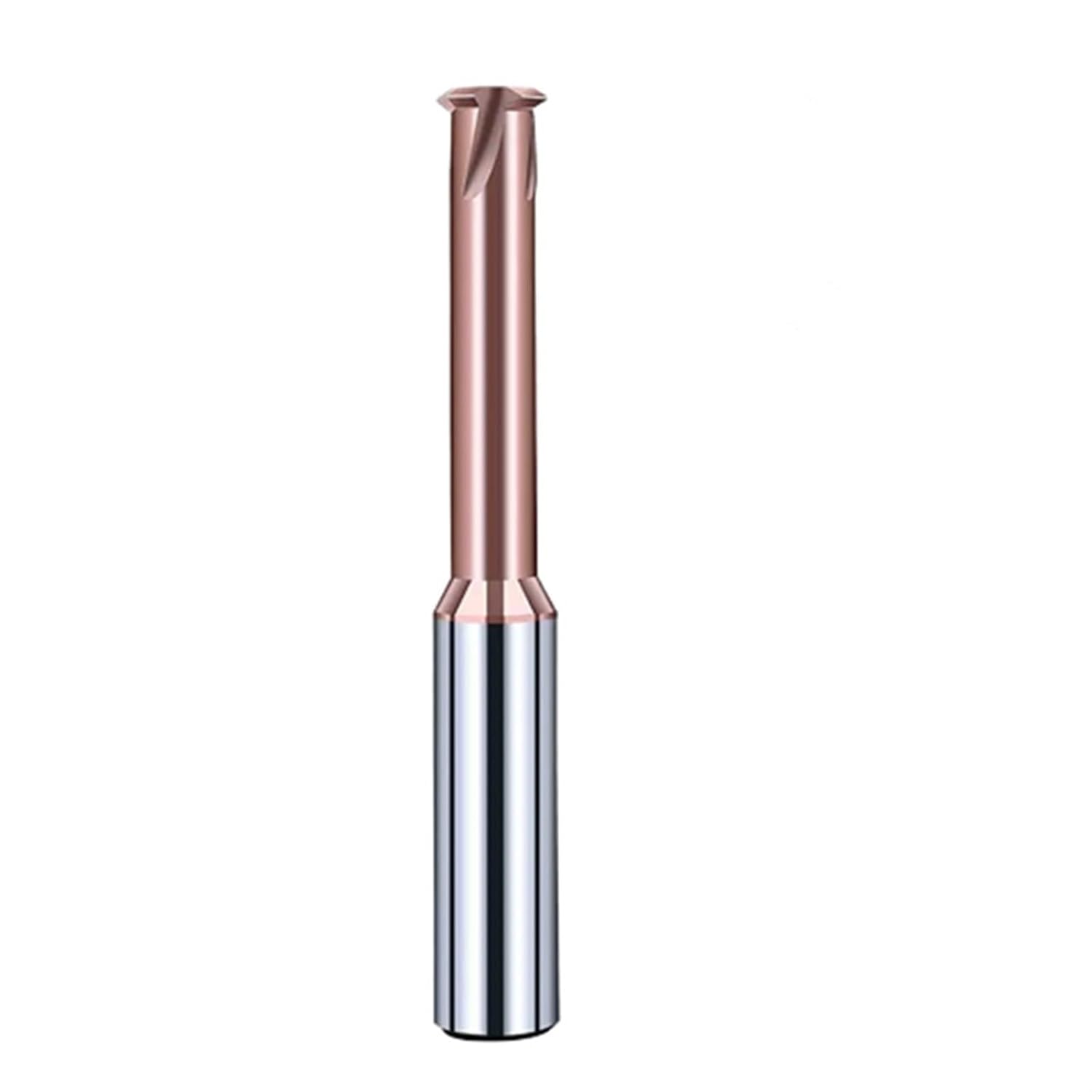 M3/M4/M5/M6 Tungsten Carbide Single Tooth Spiral Milling Cutter 3 Flutes 4 Blades CNC Tool Aluminium Thread Mills Router Bits(M12xP1.75xD10x75mm,AL-HRC55)