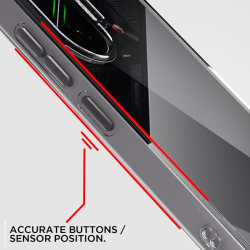 Image of Pikkme Back Cover for Poco F7 5G PC + TPU Clear Transparent Raised Edges Shockproof Protective Phone Bumper Case(Transparent)