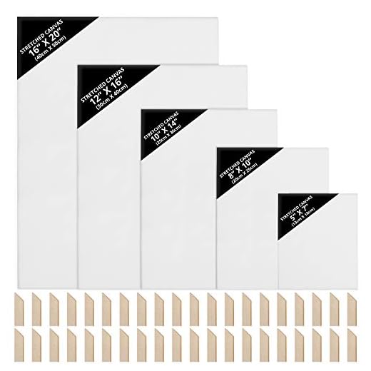 Kurtzy Lot de 10 Châssis Entoilés - Toiles à Peindre Blanches pour Artistes - Toiles Tendues Vierges pour Peinture Acrylique - Panneaux de Toile Peinture à l'Eau par