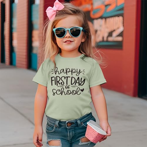 Image of Girls Boys Happy First Day of School Shirts Kid Back to School T-Shirt Kindergarten 1st 2nd Grade Outfits Tees Tops