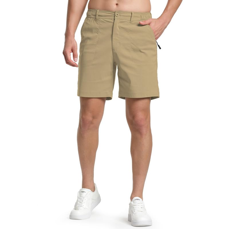 Tanderin Mens Golf Shorts 7 Inch Stretch Lightweight Quick Dry Casual Work Shorts with Pockets