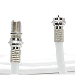 2M White Coax Cable For Virgin Media, Sky TV, Broadband Extension and Tivo & Superhub (2M, WHITE)