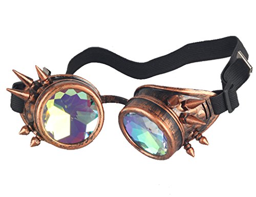 ZAIQUN Kaleidoscope Glasses Steampunk Goggles Rivet Steampunk Windproof Mirror Vintage Gothic Rave Rainbow Crystal Lenses Glasses steampunk buy now online ZAIQUN Kaleidoscope Glasses Steampunk Goggles Rivet Steampunk Windproof Mirror Vintage Gothic Rave Rainbow Crystal Lenses Glasses steampunk buy now online