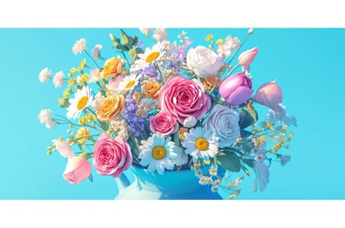 Broderie diamant 5D fleur grand format 100x300cm cristal premium